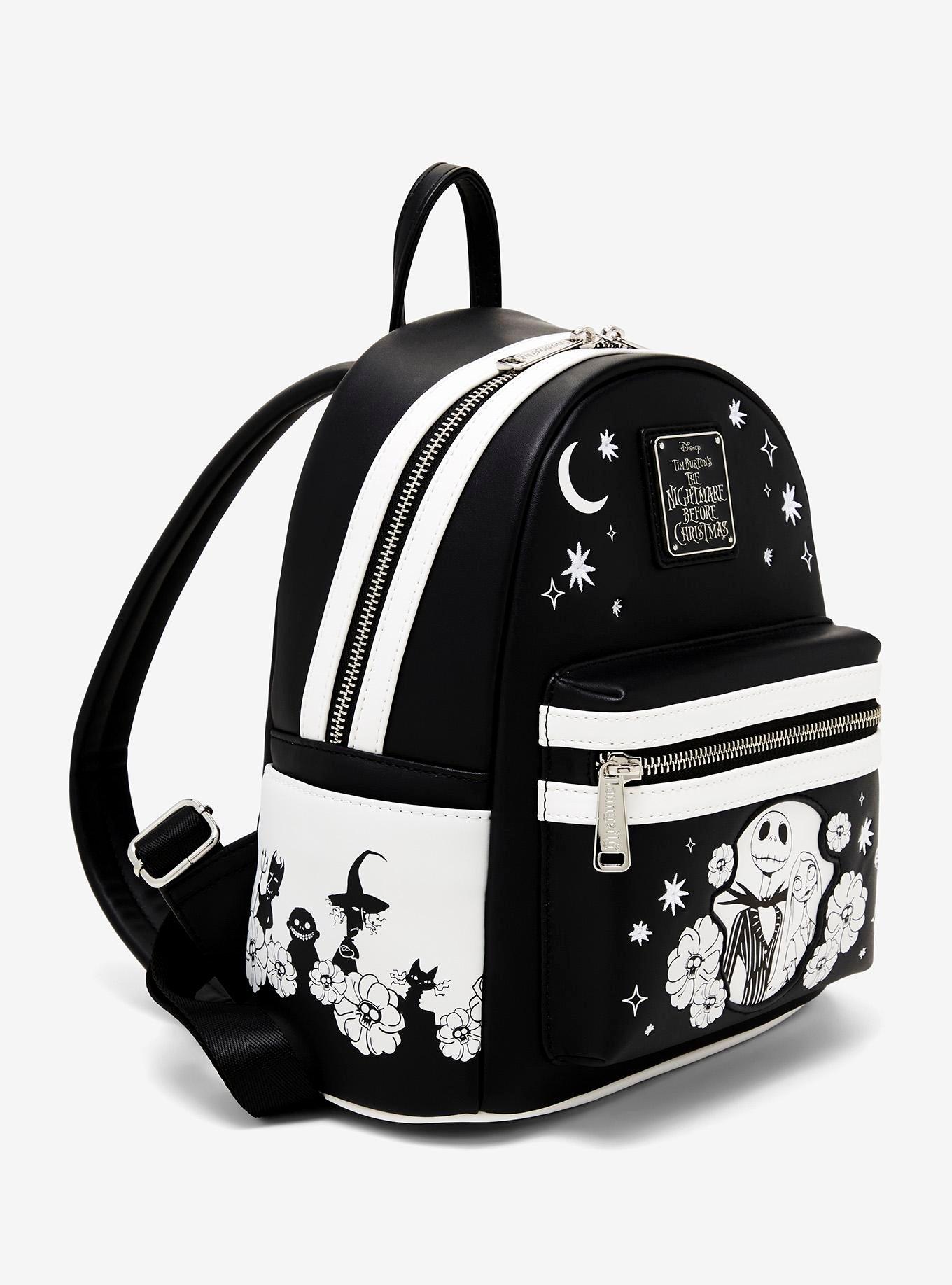 Loungefly Disney The Nightmare Before Christmas Jack & Sally Floral Glow-in-the-Dark Mini Backpack - BoxLunch Exclusive, , alternate