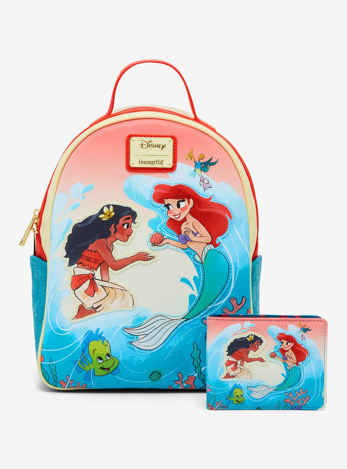 Loungefly Disney Princess Moana & Ariel Mini Backpack — BoxLunch Exclusive, , alternate