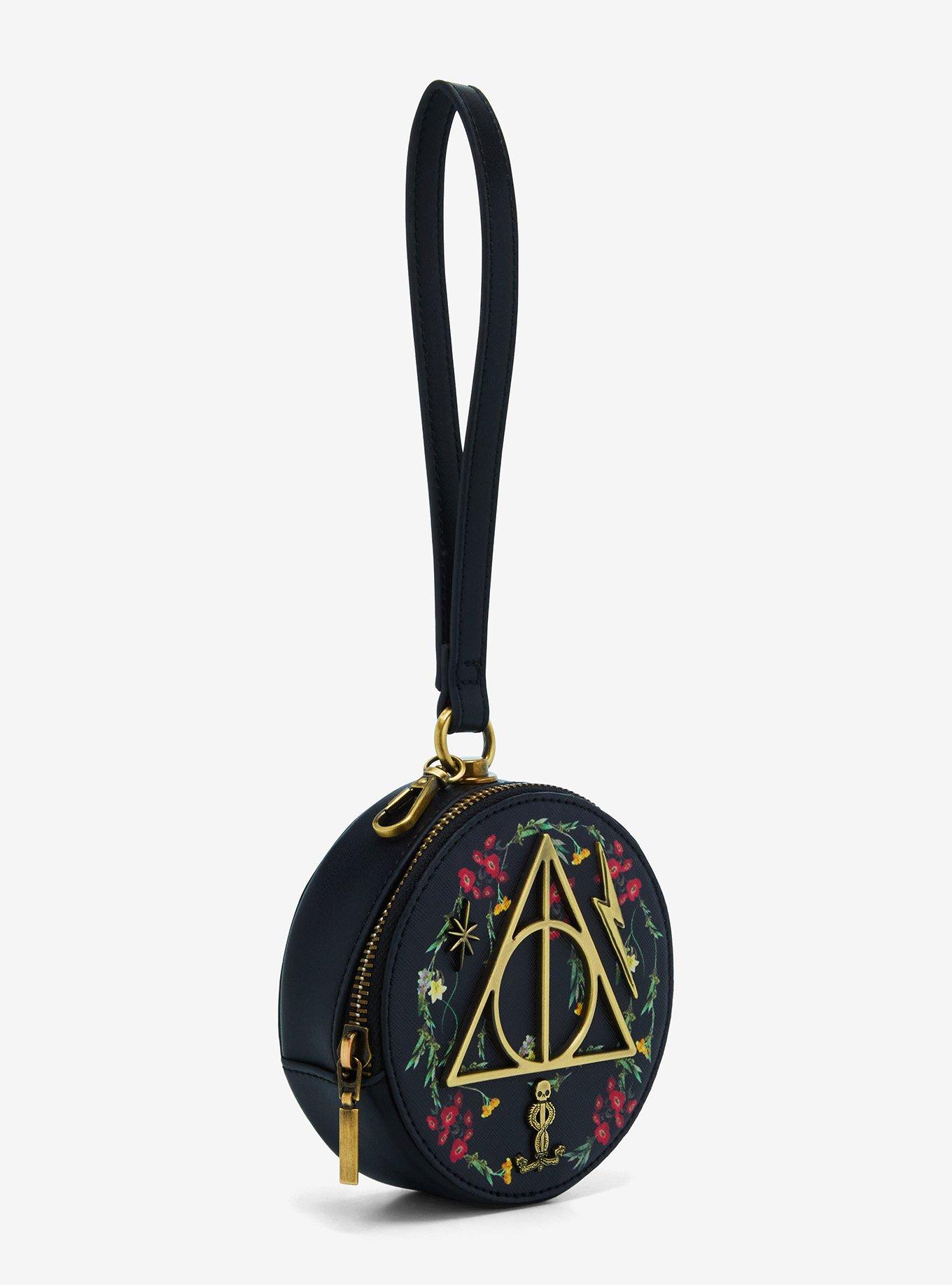 Harry Potter Deathly Hallows Floral Coin Purse - BoxLunch Exclusive, , alternate