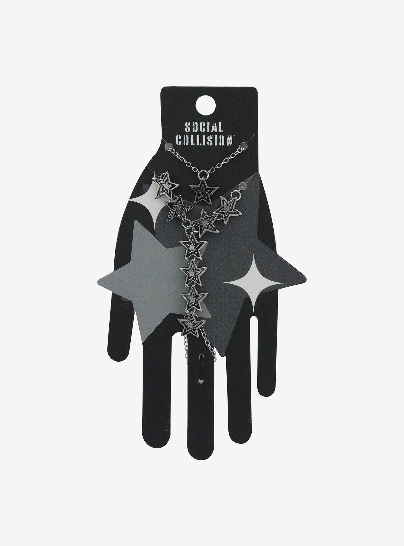 Social Collision Cluster Star Chain Hand Ring Bracelet, , hi-res