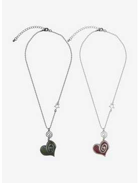 Social Collision Spiral Heart Best Friend Necklace Set, , hi-res