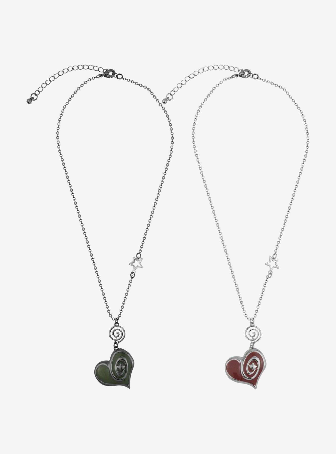 Social Collision Spiral Heart Best Friend Necklace Set, , alternate