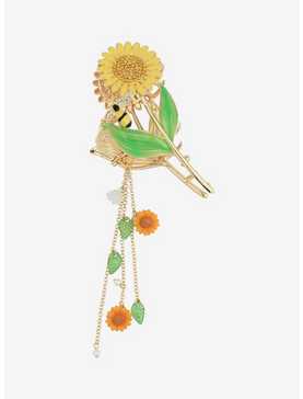 Sweet Society Sunflower Bee Dangling Claw Hair Clip, , hi-res