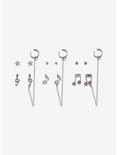 Sweet Society Musical Notes Cuff Earring Set, , alternate