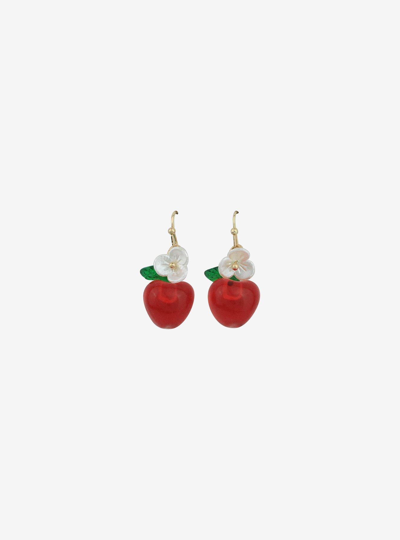 Thorn & Fable Red Apple Drop Earrings, , hi-res