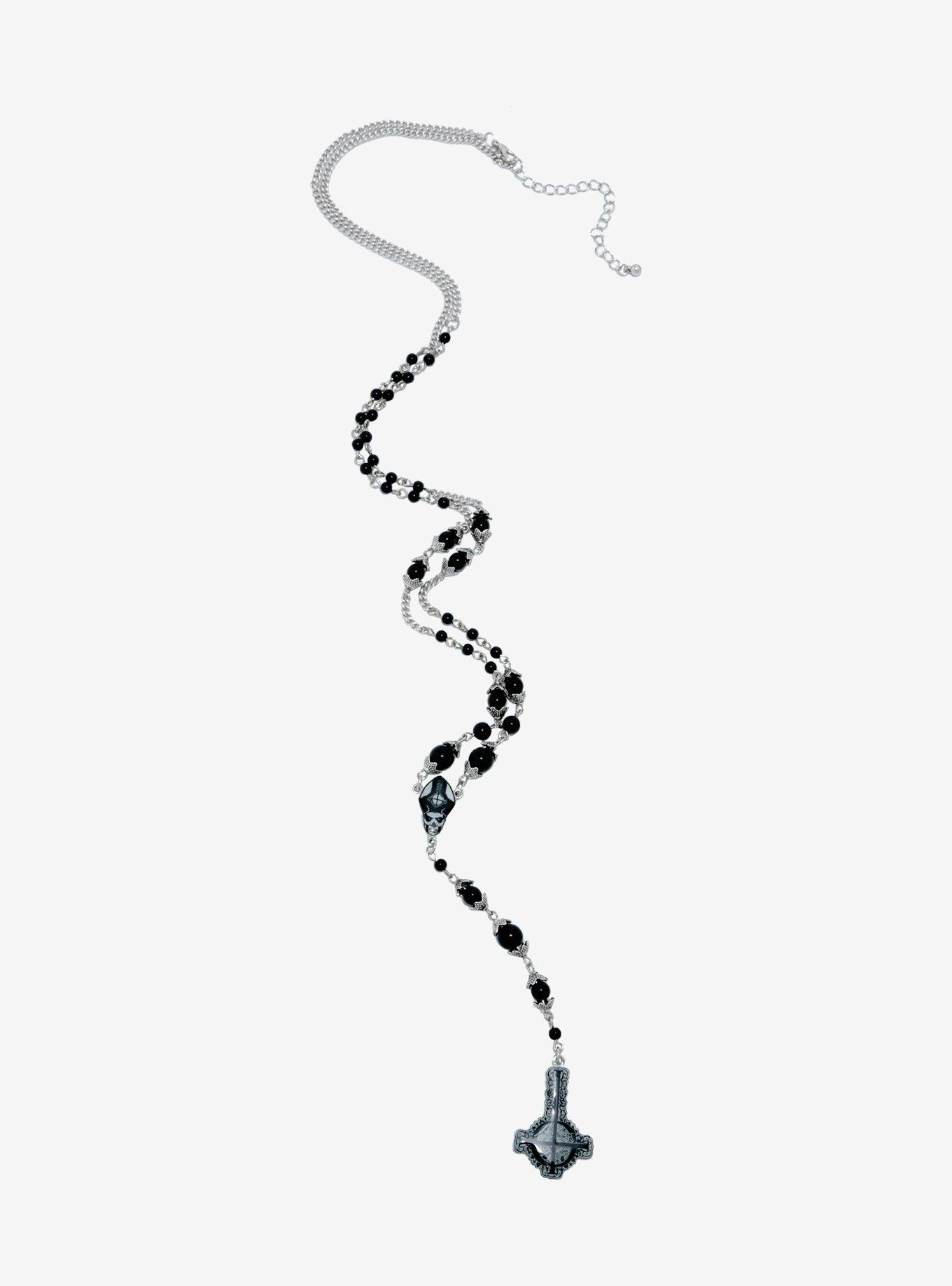 Ghost Pendant Rosary Necklace, , alternate