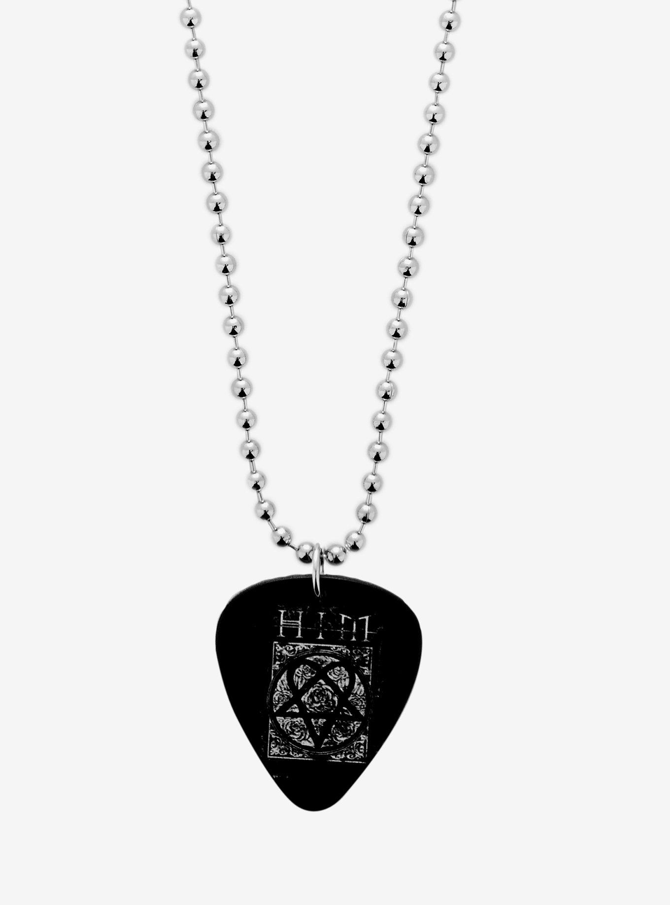 HIM Heartagram Guitar Pick Ball Chain Necklace, , alternate