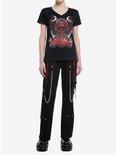 Rob Zombie Pentagram Portrait V-Neck Girls T-Shirt, BLACK, alternate