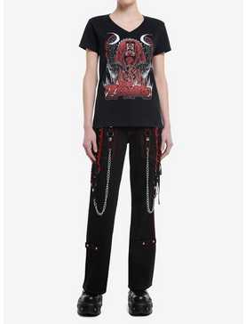 Rob Zombie Pentagram Portrait V-Neck Girls T-Shirt, , hi-res