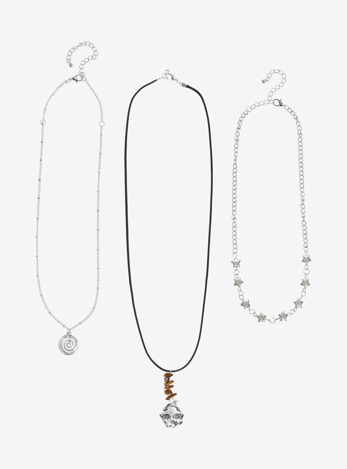 Cosmic Aura Mushroom Spiral Star Necklace Set, , hi-res