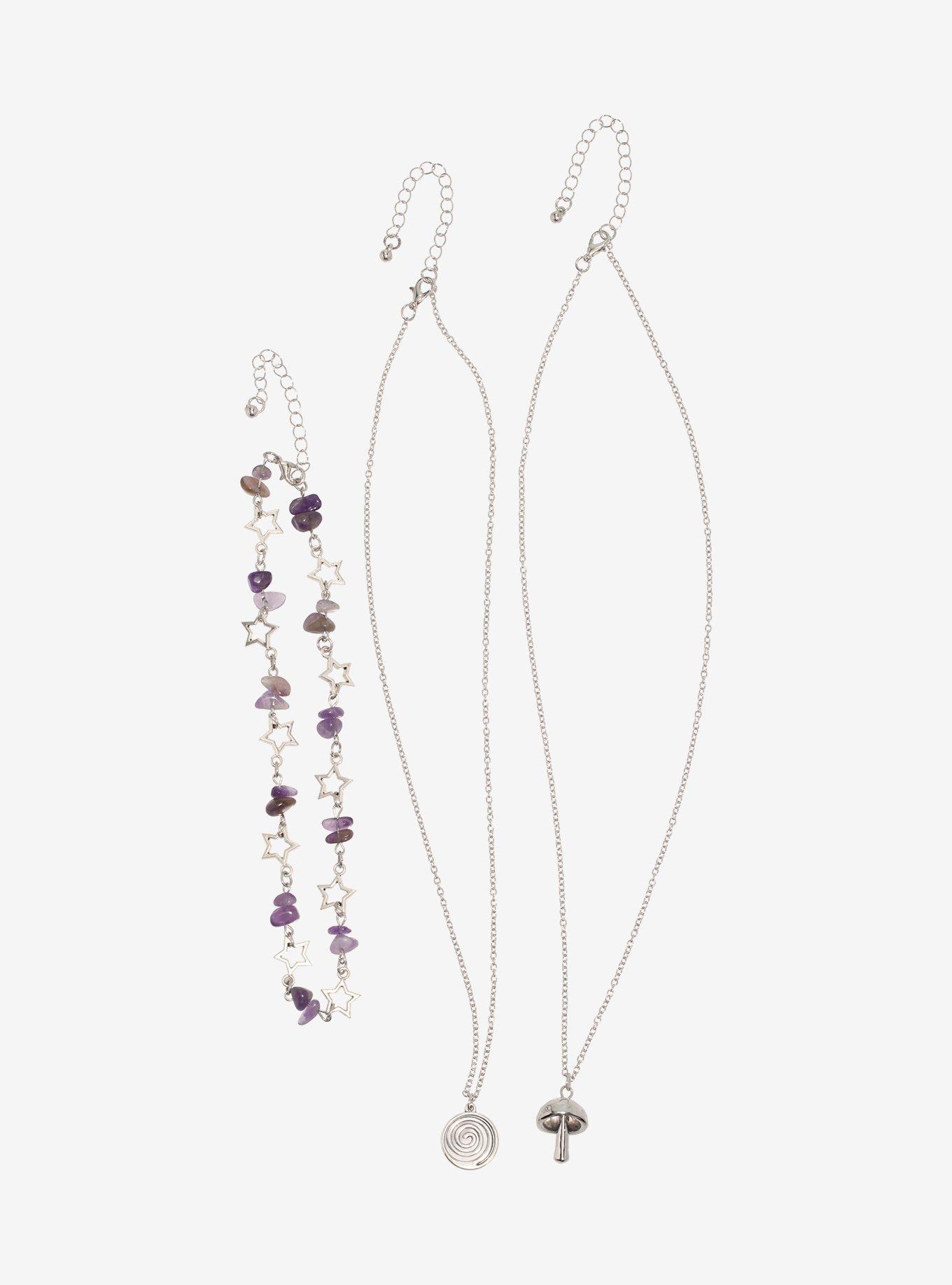 Cosmic Aura Purple Star Swirl Necklace Set, , hi-res