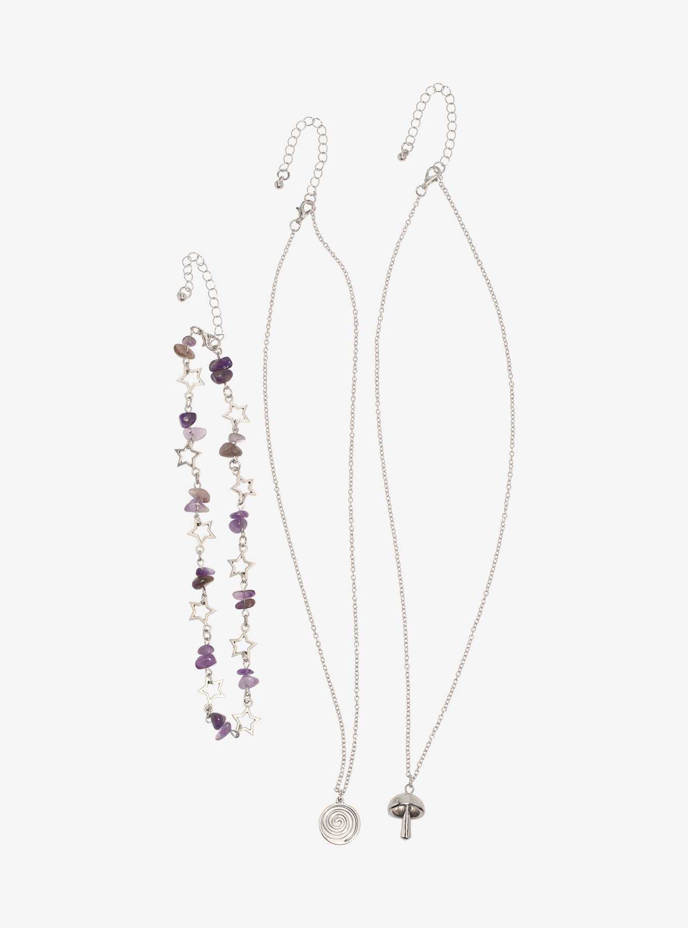 Cosmic Aura Purple Star Swirl Necklace Set, , hi-res