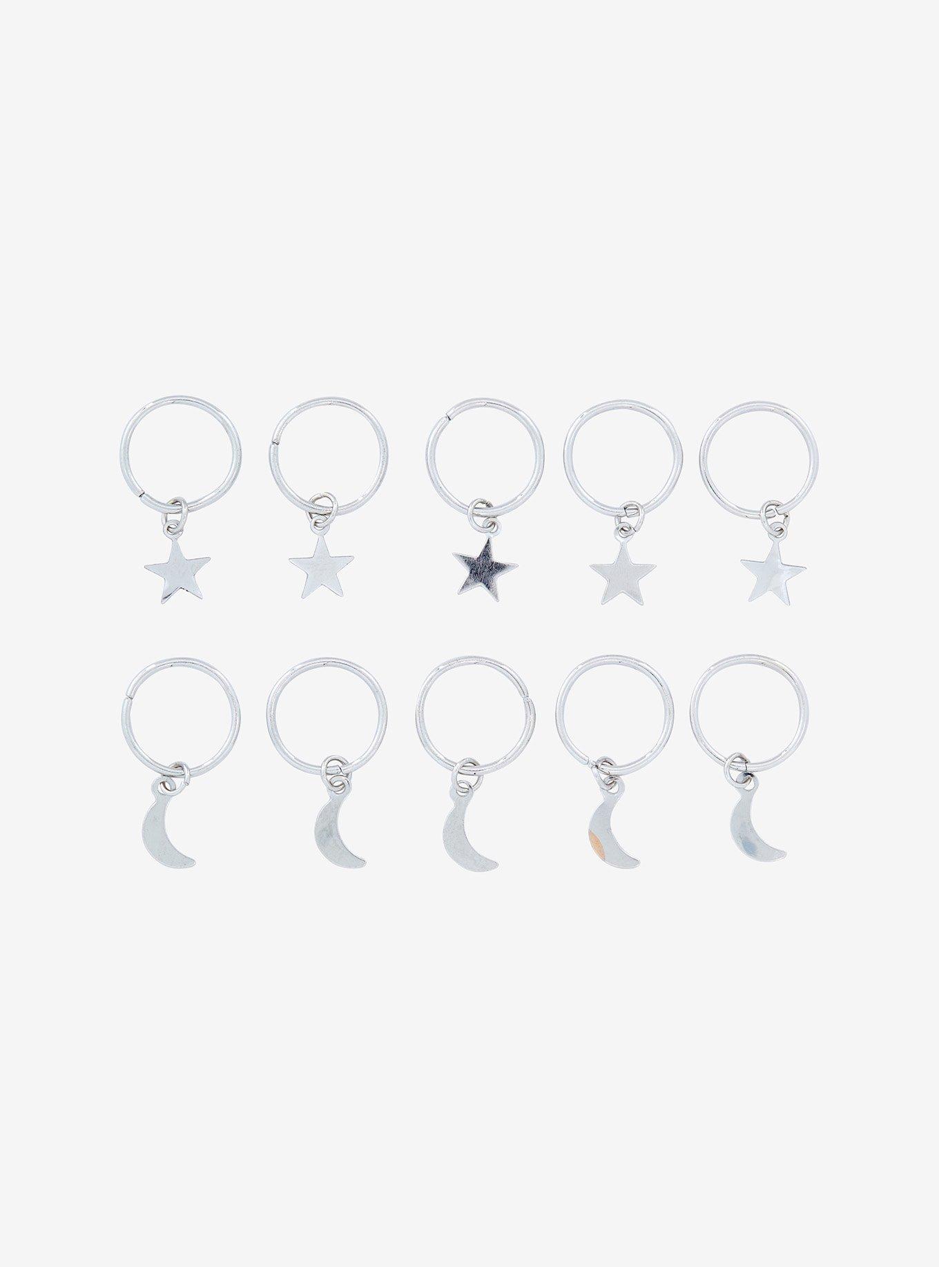 Cosmic Aura Silver Celestial Hair Charms, , alternate