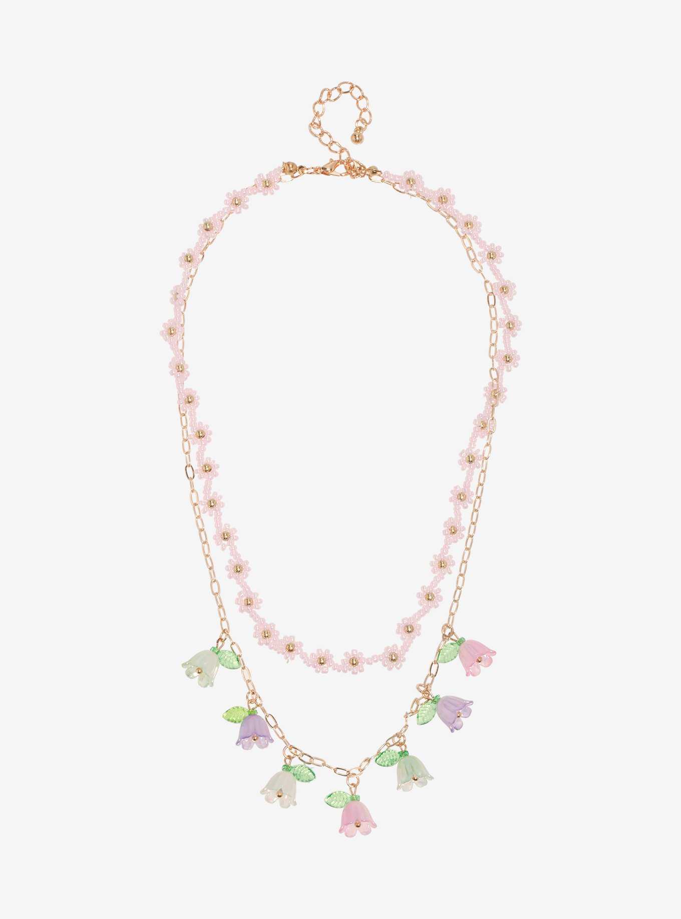 Thorn & Fable Flower Bead Layered Necklace, , hi-res