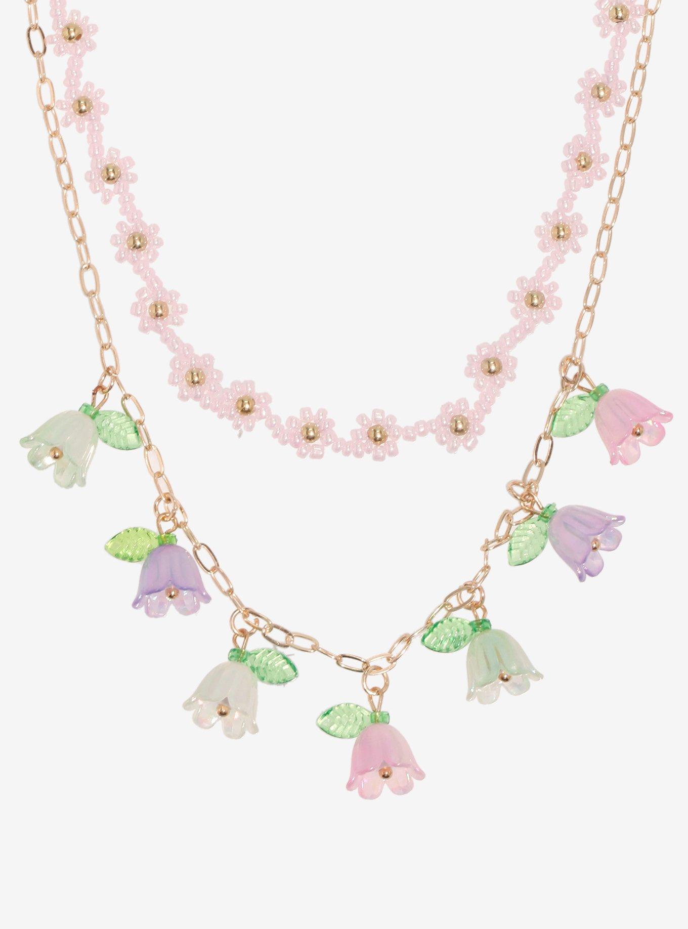 Thorn & Fable Flower Bead Layered Necklace