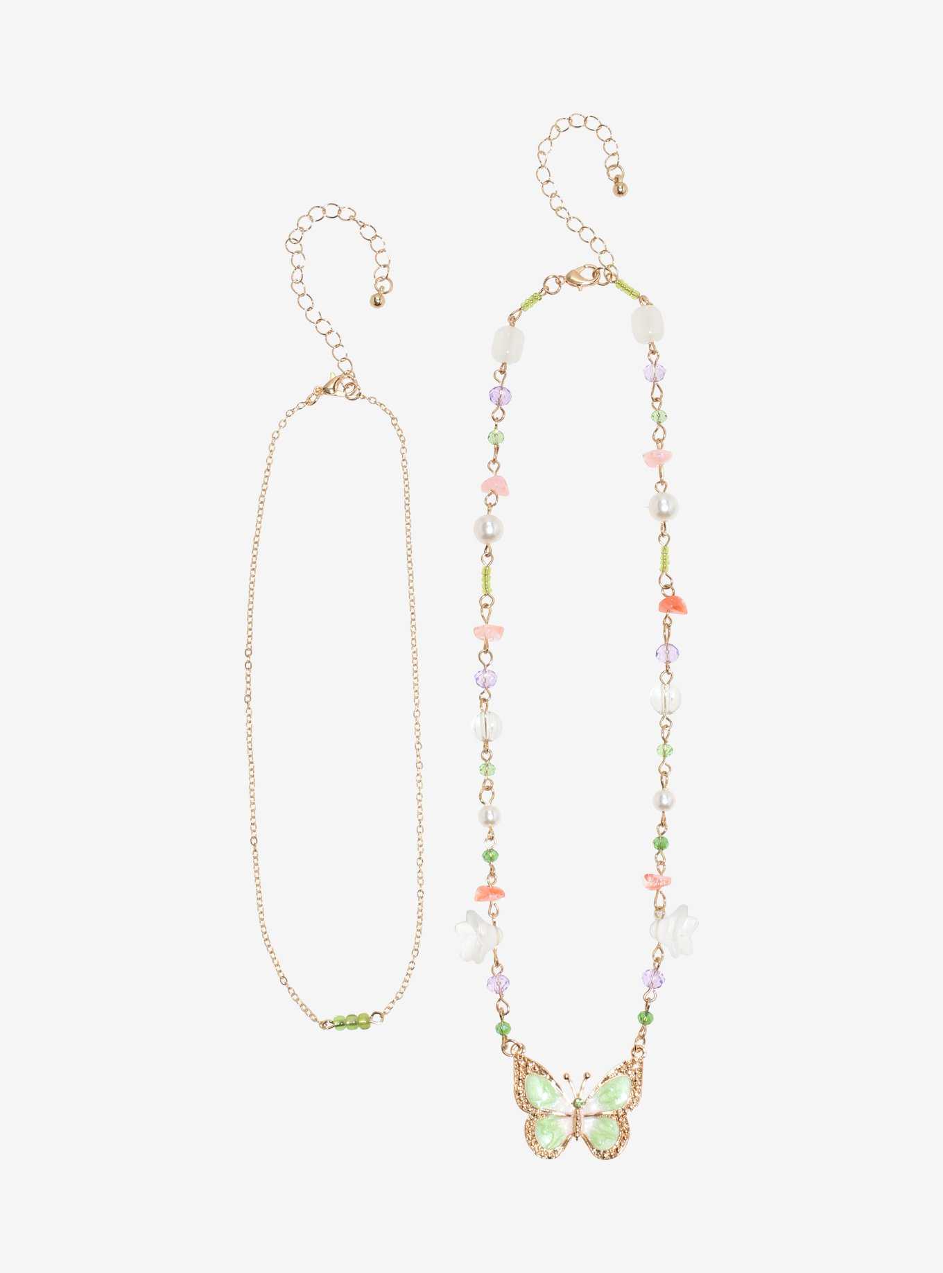 Thorn & Fable Butterfly Pendant Tulip Necklace Set, , hi-res