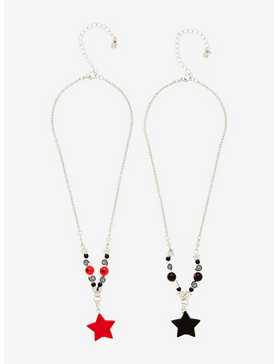 Social Collision Red & Black Star Swirl Best Friend Necklace Set, , hi-res