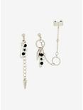 Social Collision Spike Safety Pin Hardware Mismatched Earrings, , alternate