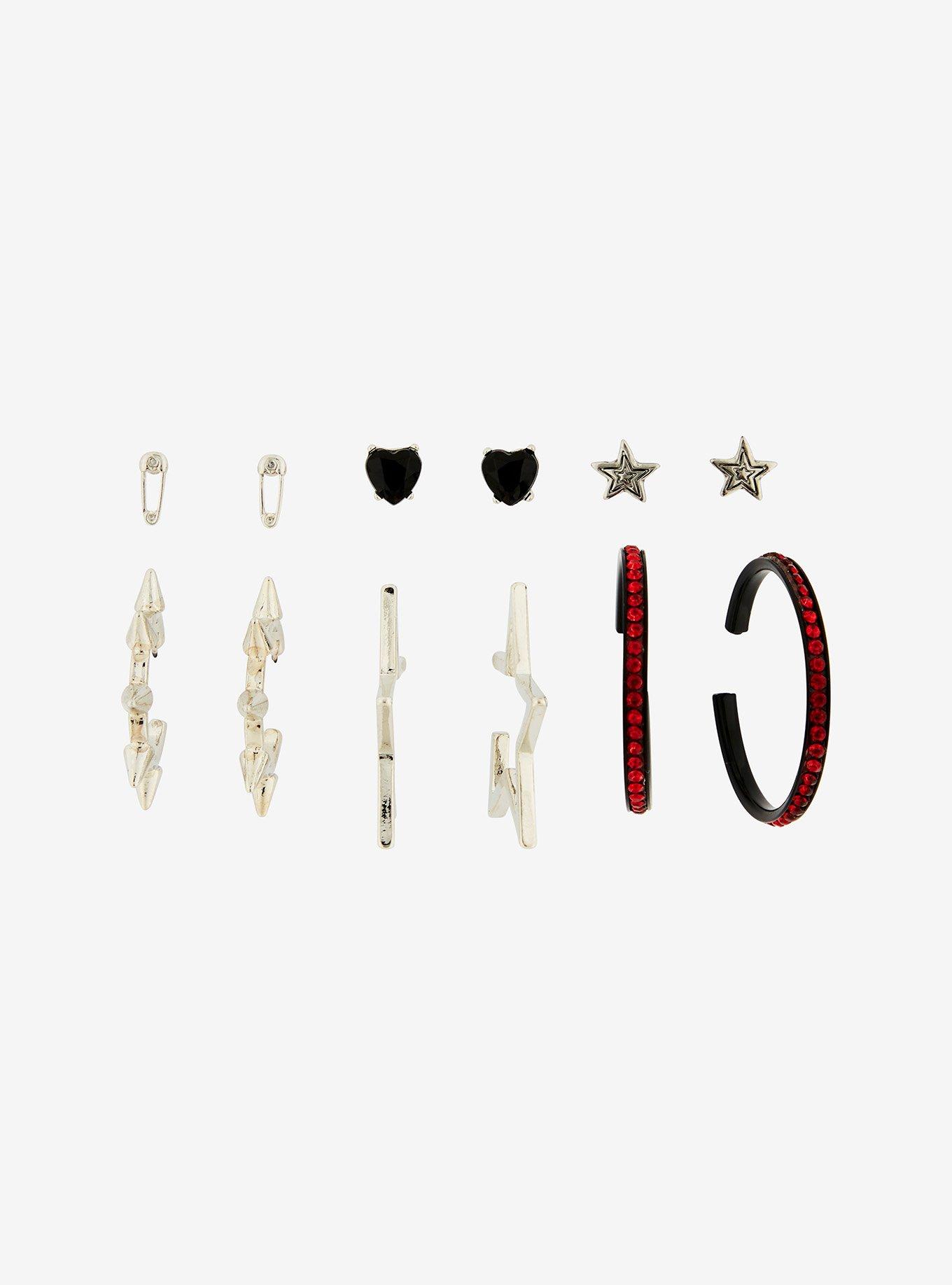 Social Collision Star Spike Earring Set, , hi-res