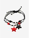 Social Collision Red & Black Star Swirl Best Friend Cord Bracelet Set, , alternate