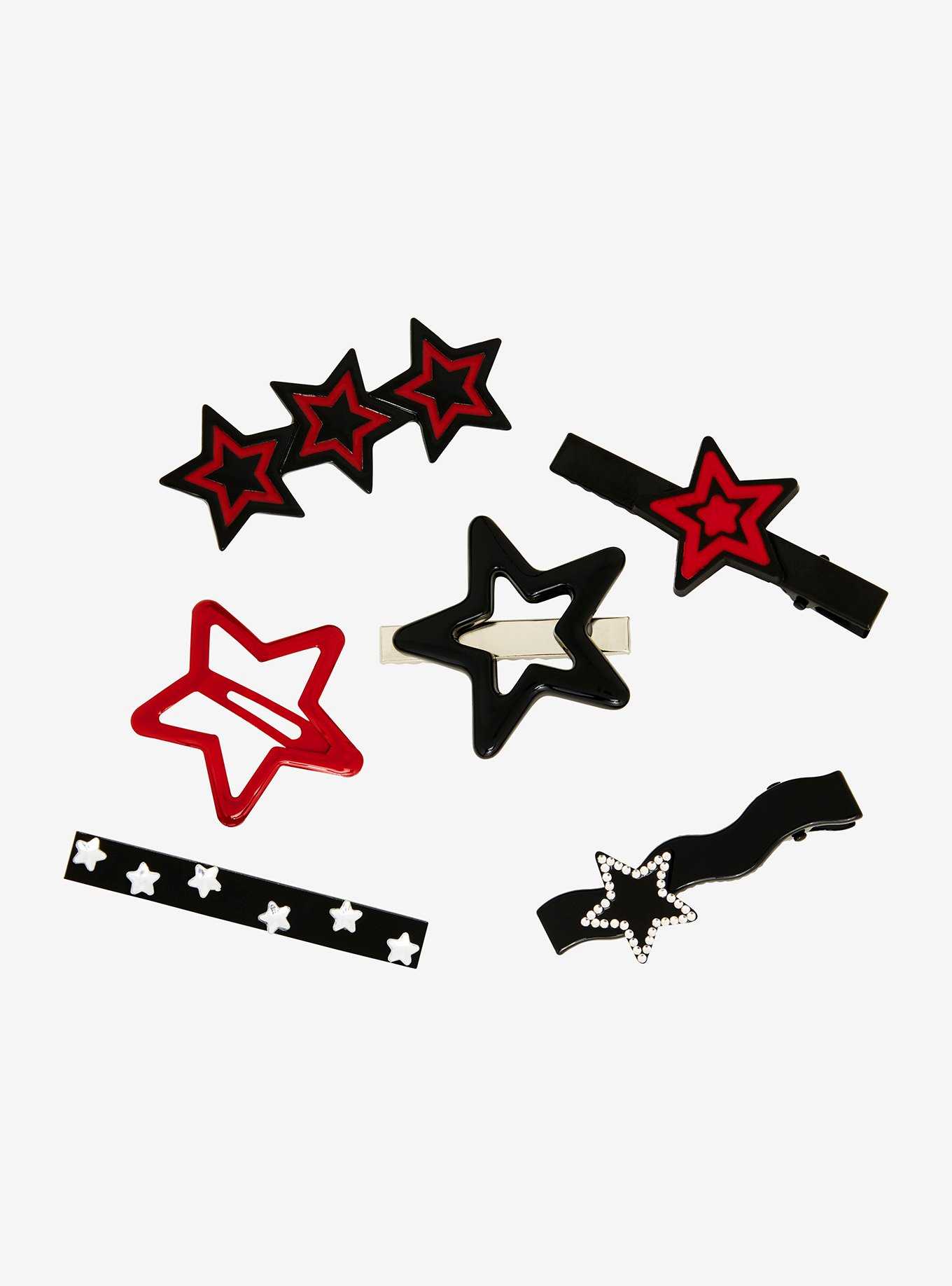 Social Collision Red & Black Star Clip Set, , hi-res