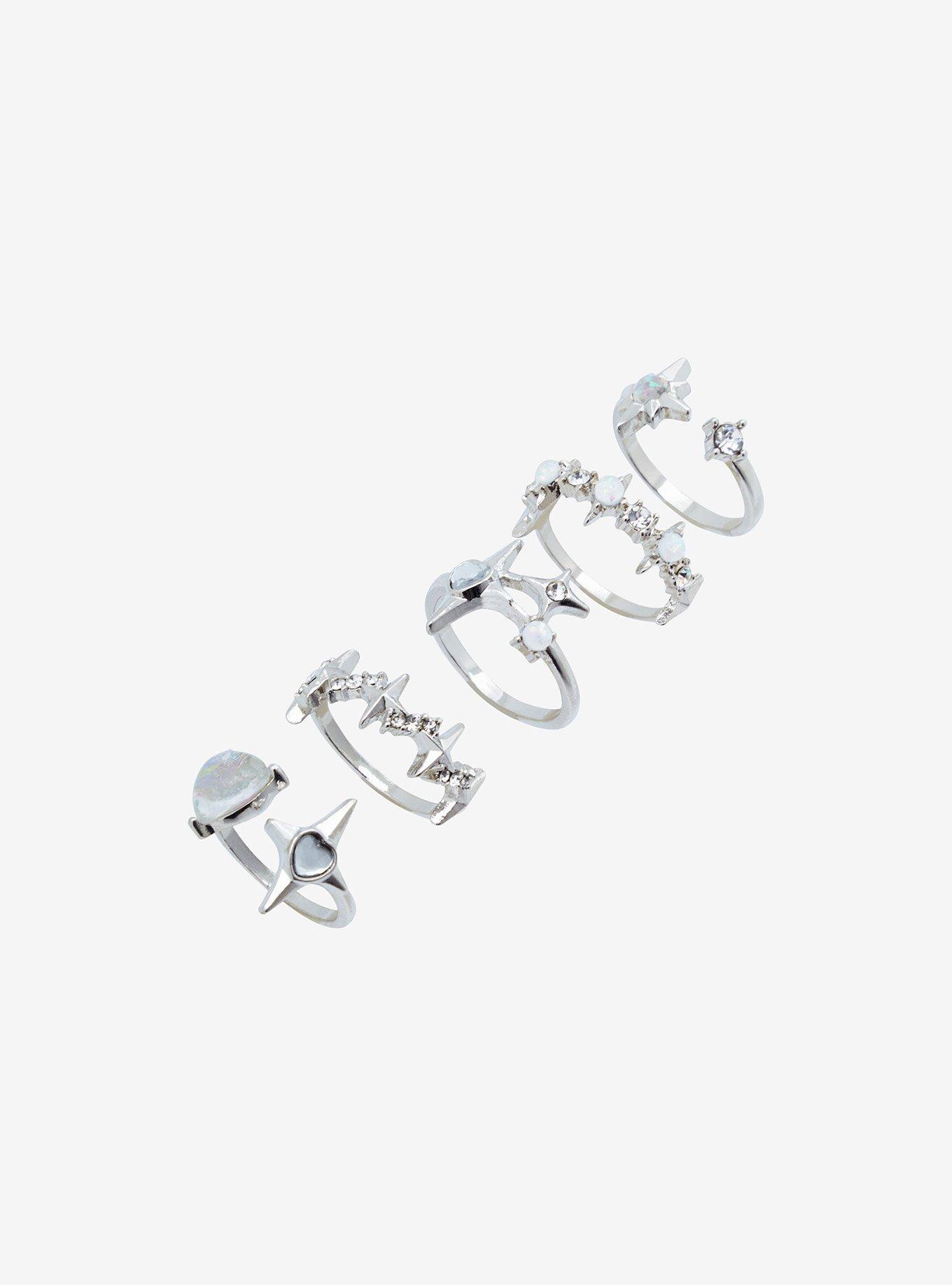 Cosmic Aura Star Cosmic Heart Ring Set, , alternate
