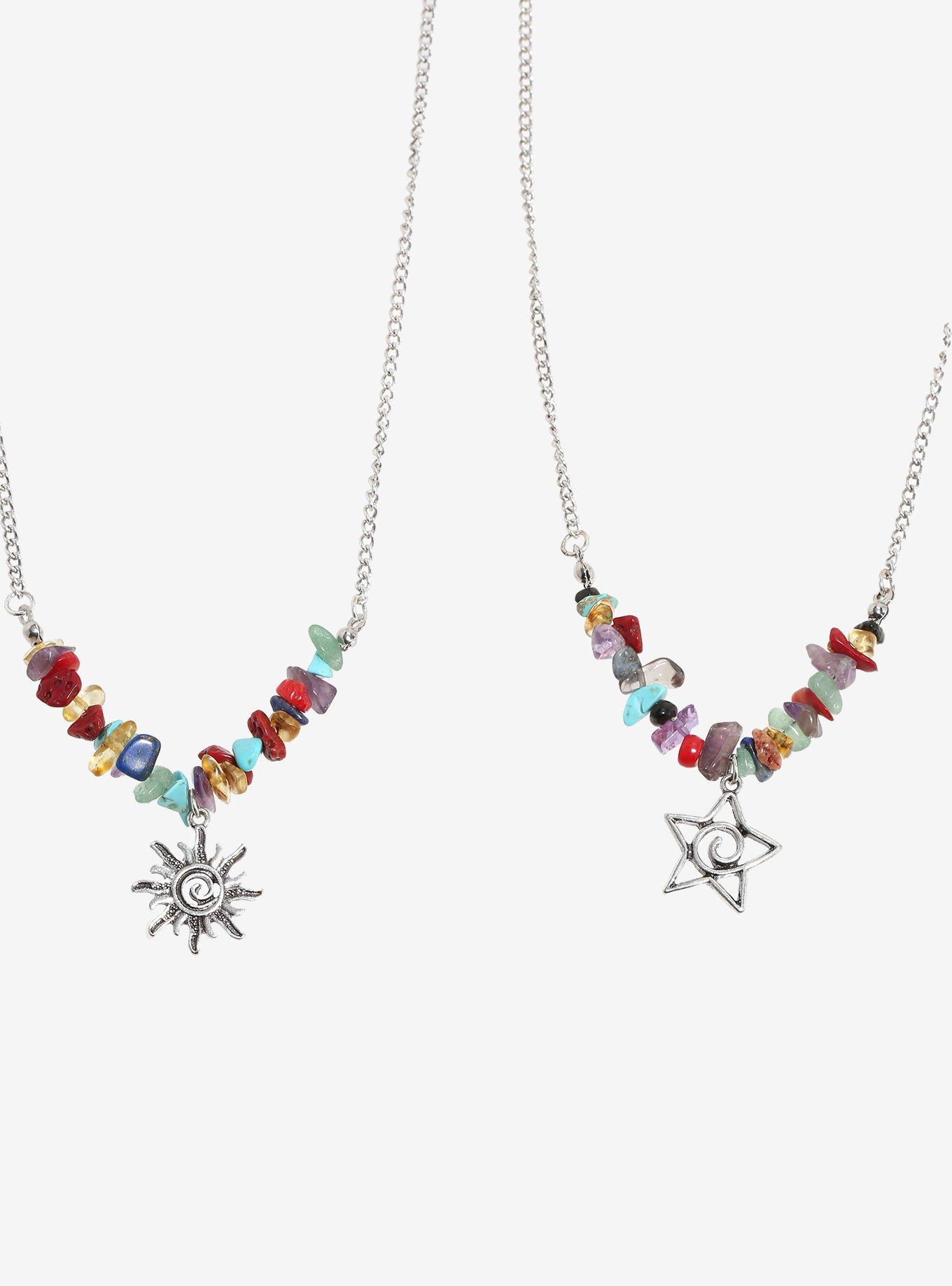 Cosmic Aura Swirl Sun & Star Best Friend Necklace Set, , alternate