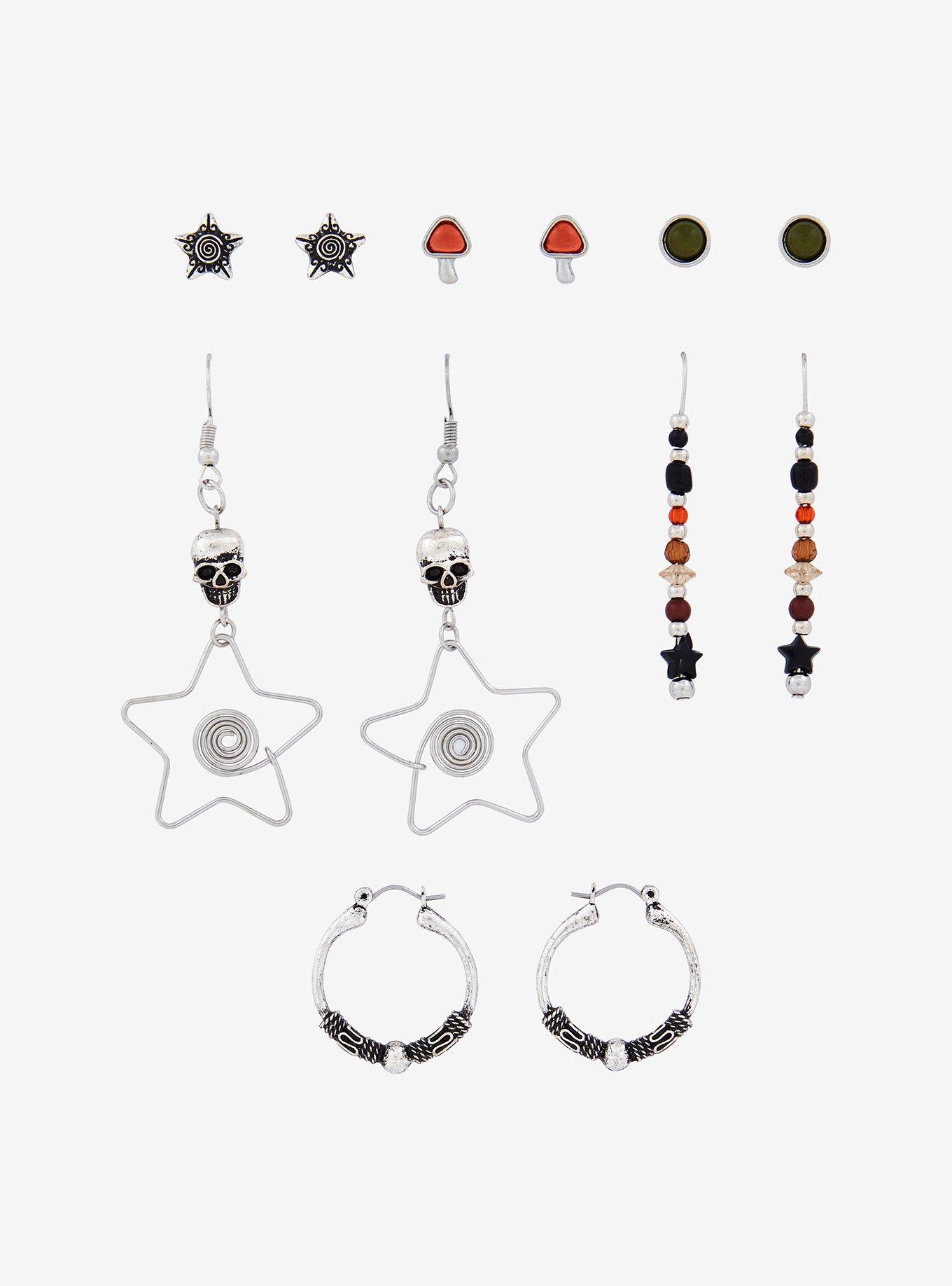 Cosmic Aura Grunge Star Mushroom Earring Set, , alternate