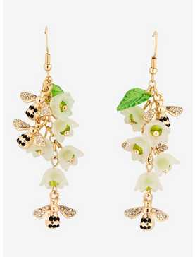 Thorn & Fable Bee Flower Drop Earrings, , hi-res