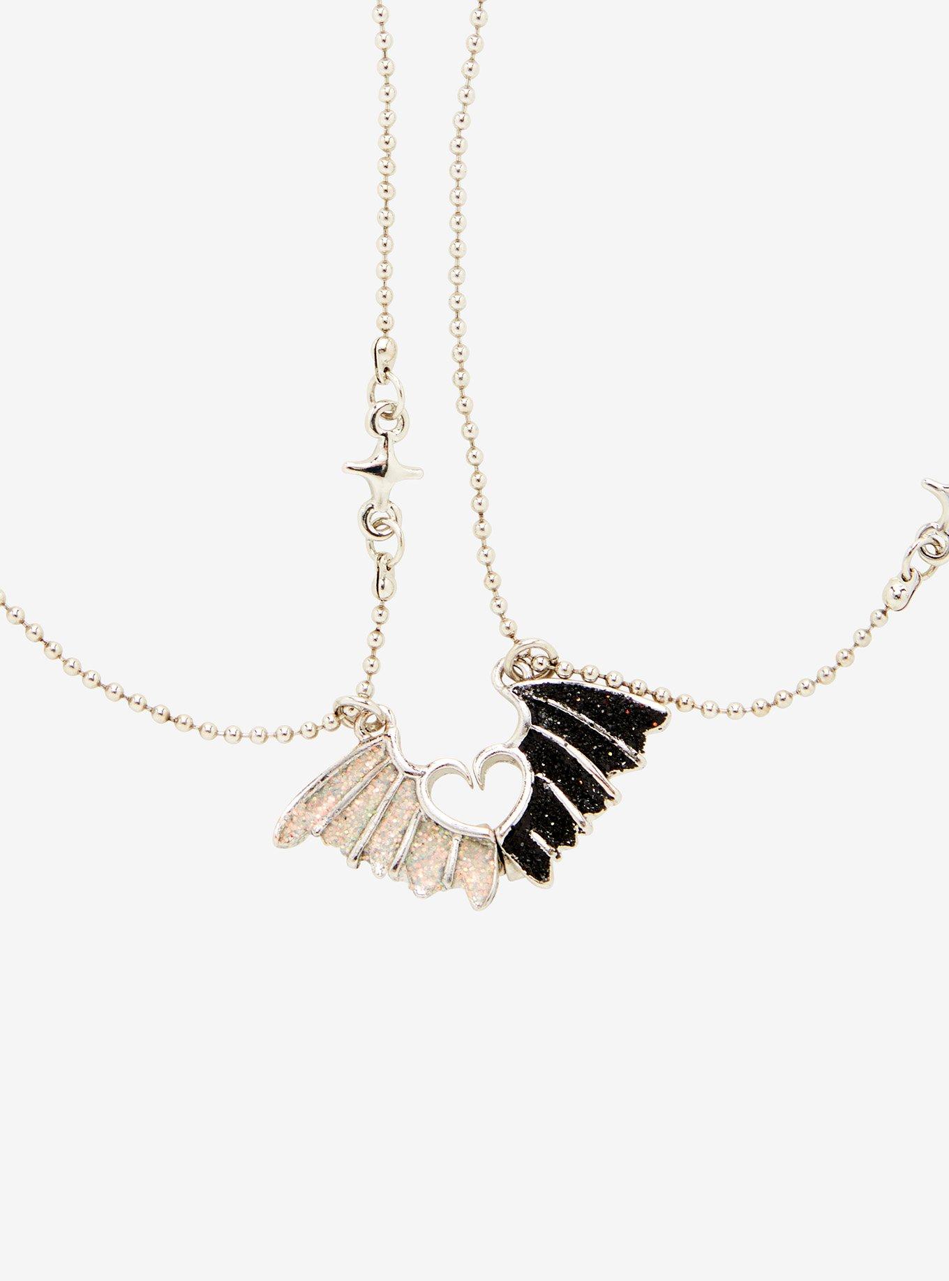 Sweet Society Magnetic Heart Wings Best Friend Necklace Set, , alternate