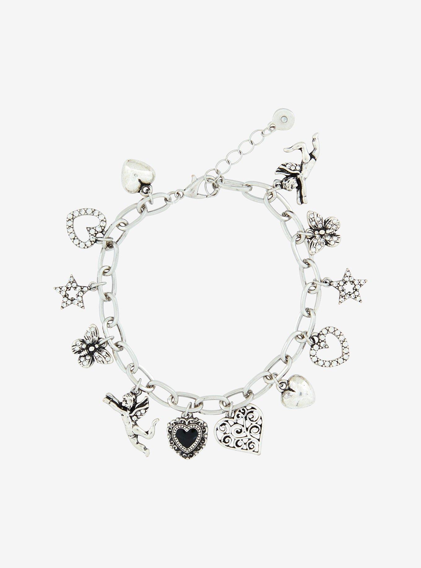 Sweet Society Heart Cherub Charm Bracelet, , alternate