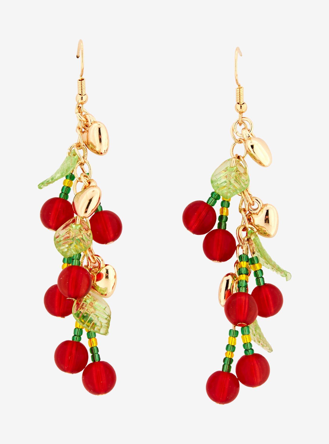 Sweet Society Cherry Heart Drop Earrings, , alternate