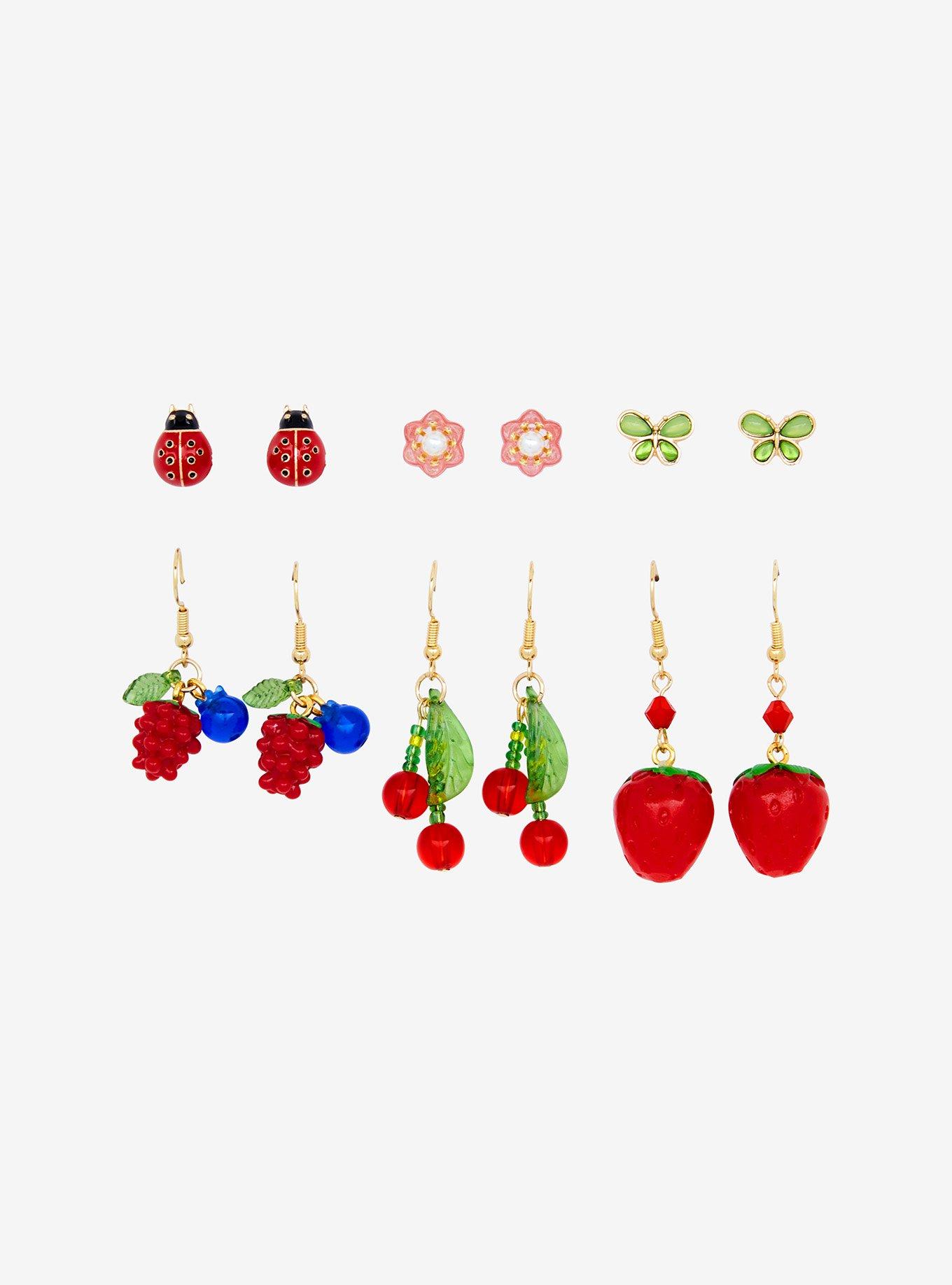 Sweet Society Fruit Butterfly Earring Set, , alternate