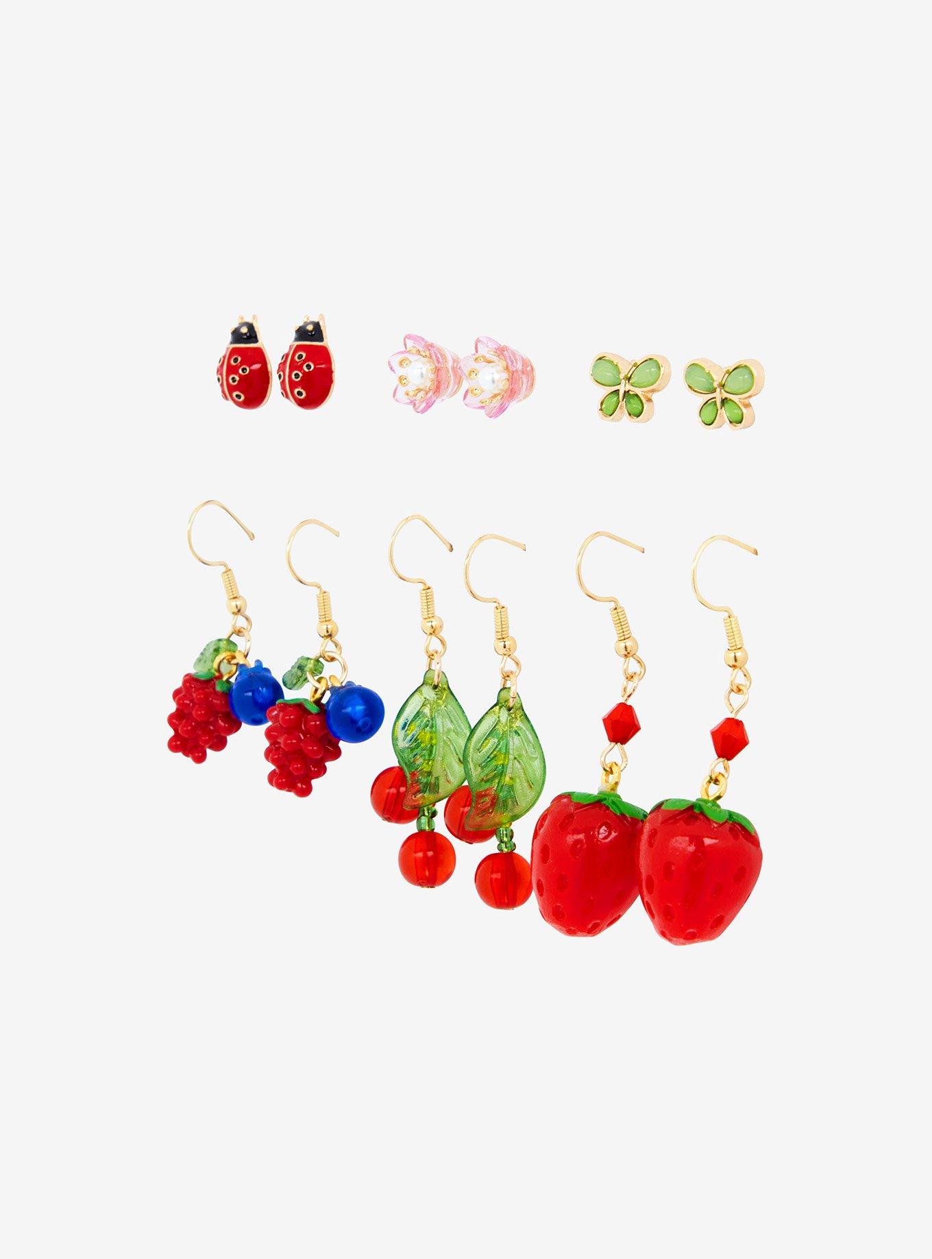 Sweet Society Fruit Butterfly Earring Set, , alternate