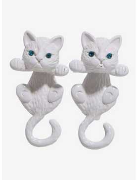 Sweet Society White Cat Front/Back Earrings, , hi-res