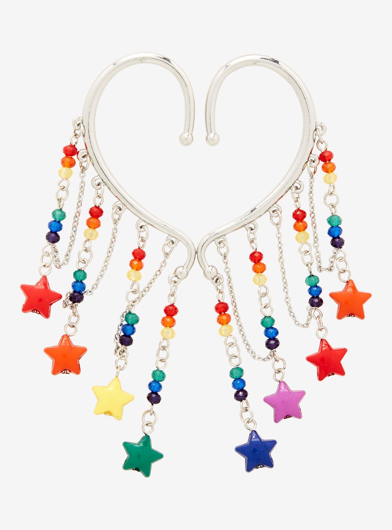 Sweet Society Rainbow Star Ear Cuff Set, , hi-res