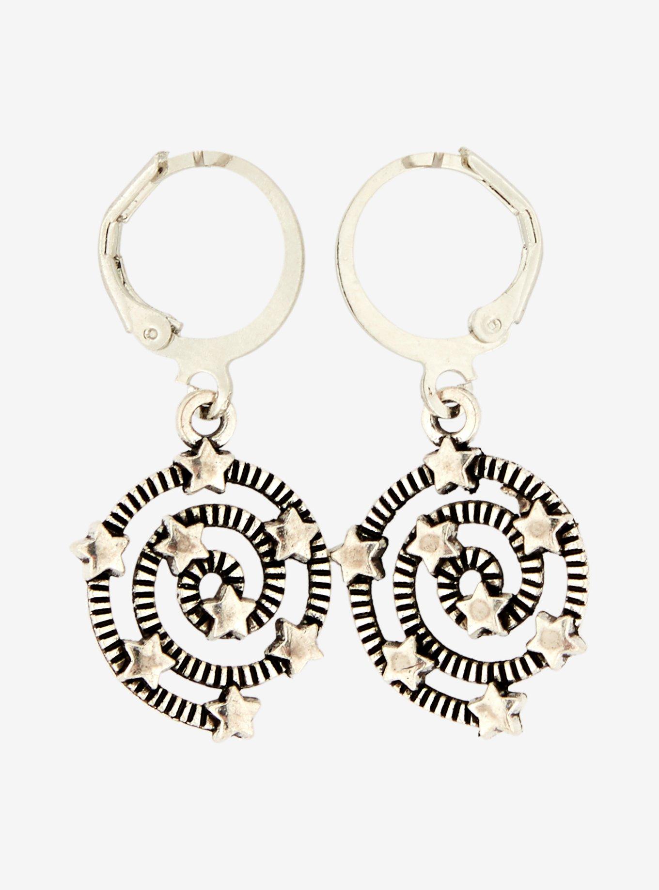 Social Collision Swirling Star Huggie Hoops, , alternate