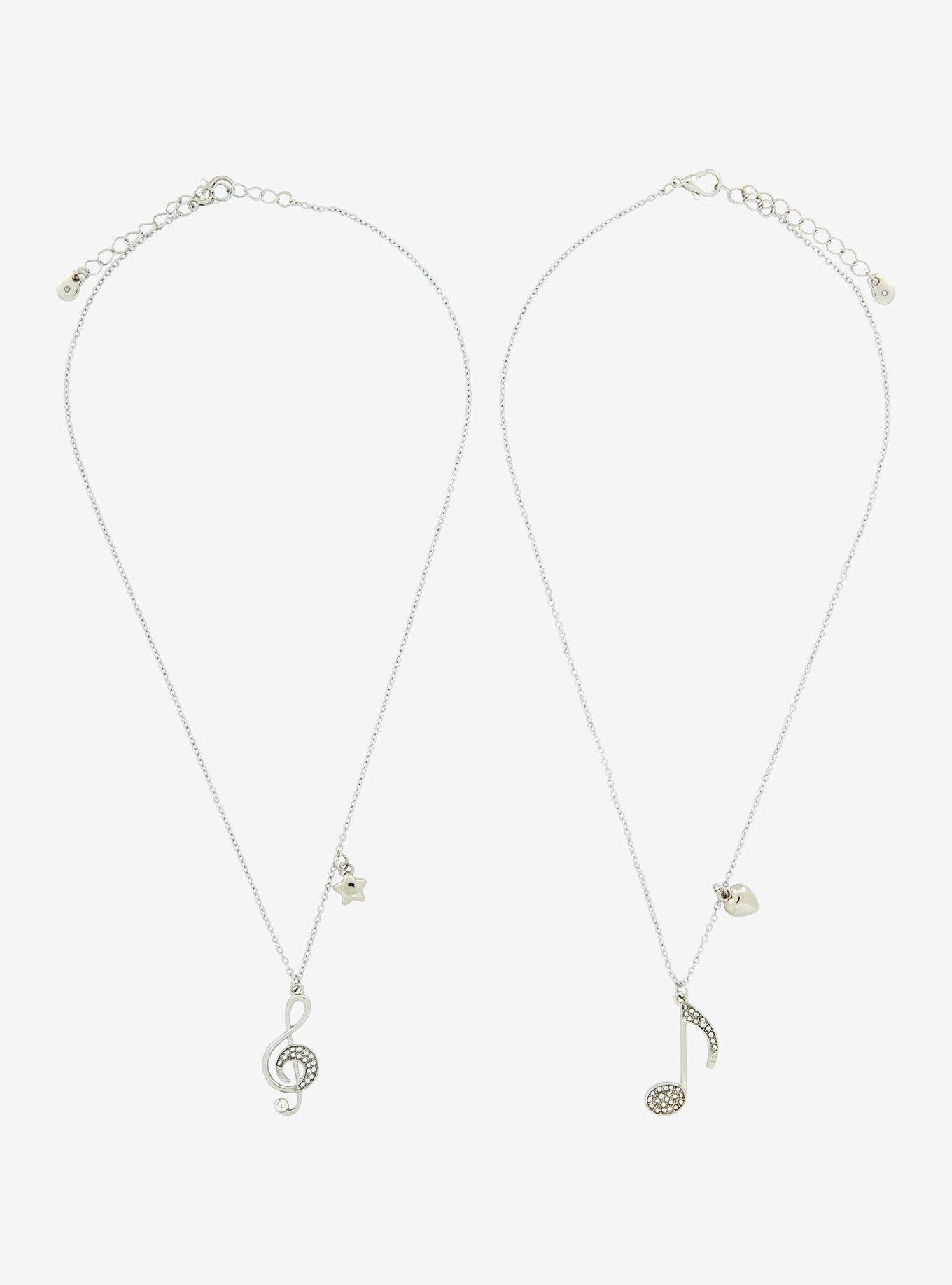 Sweet Society Musical Note Bling Best Friend Necklace Set, , alternate