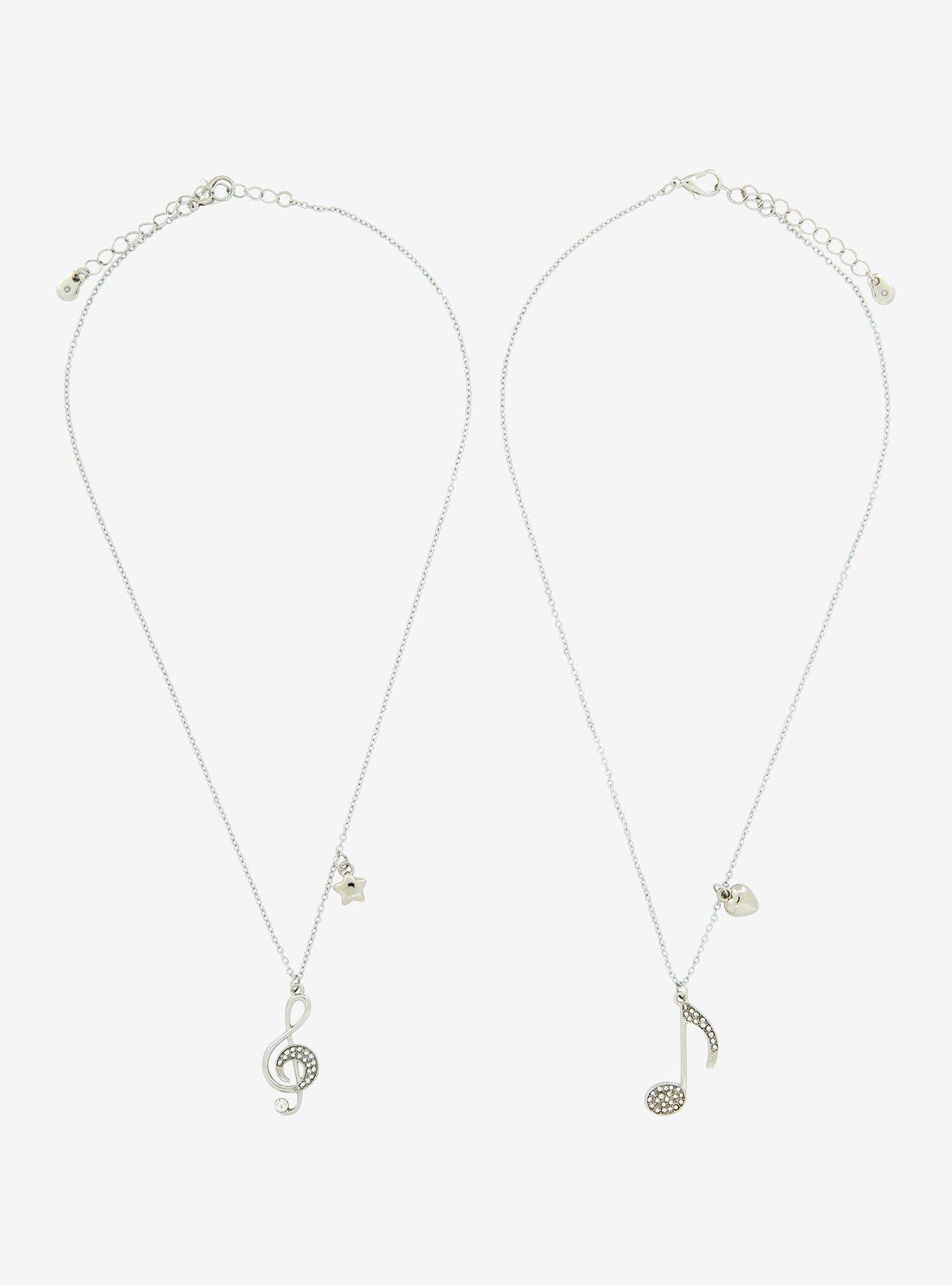 Sweet Society Musical Note Bling Best Friend Necklace Set, , hi-res