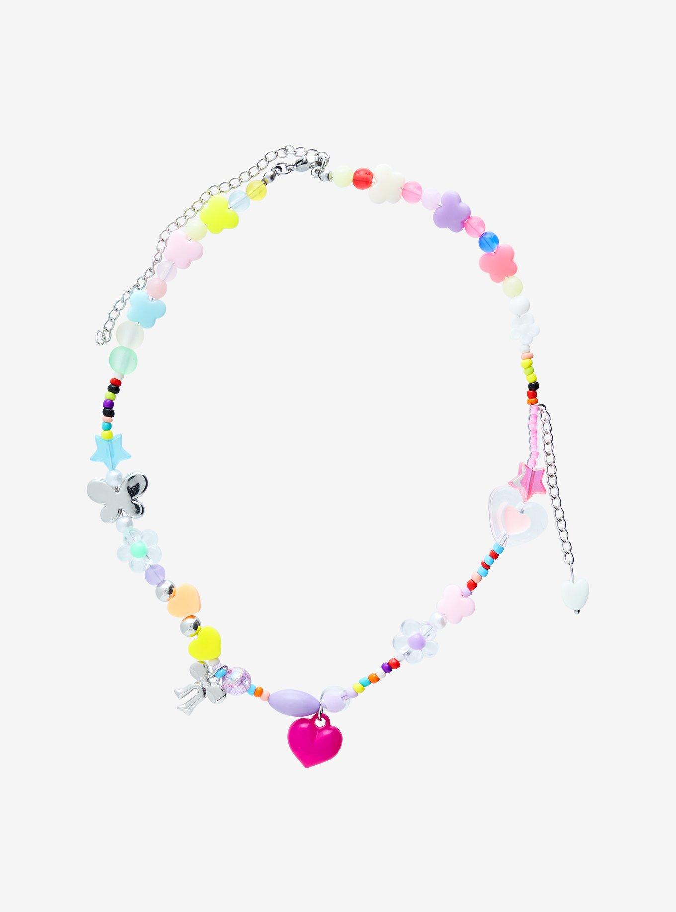 Sweet Society Heart Butterfly Beaded Necklace, , alternate