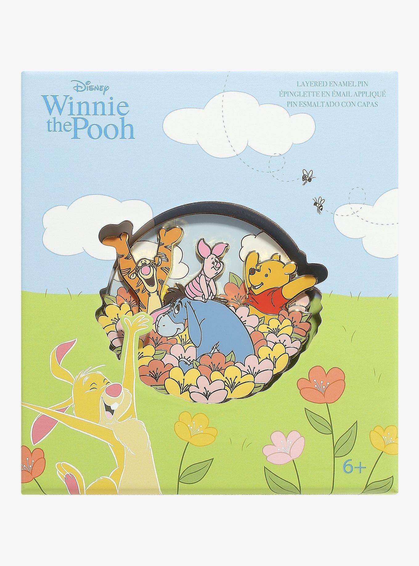 Loungefly Disney Winnie the Pooh floral Group Portrait Limited Edition Enamel Pin - BoxLunch Exclusive, , alternate