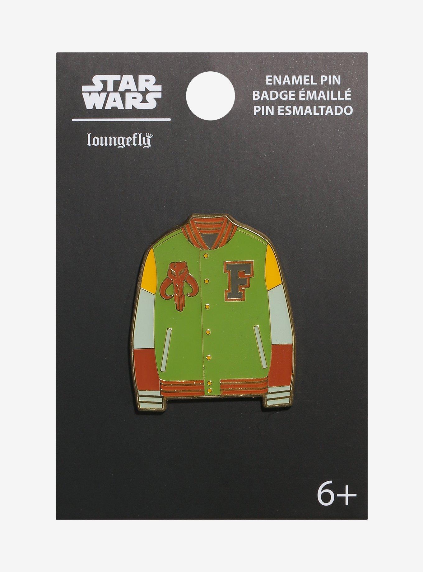 Loungefly Star Wars Boba Fett Varsity Jacket Enamel Pin - BoxLunch Exclusive, , alternate