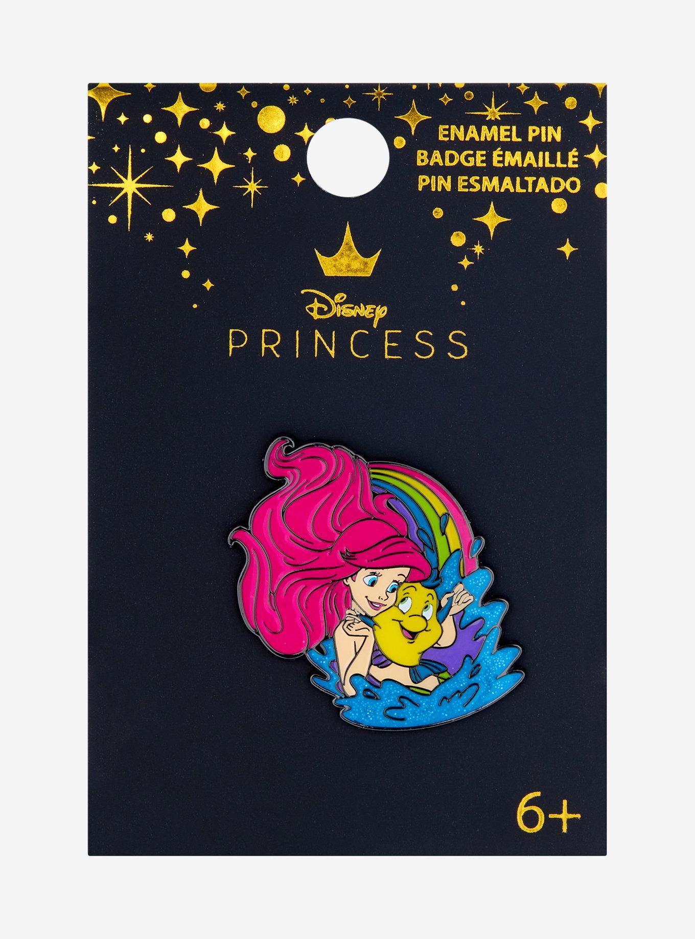 Loungefly Disney The Little Mermaid Ariel & Flounder Rainbow Enamel Pin - BoxLunch Exclusive, , alternate