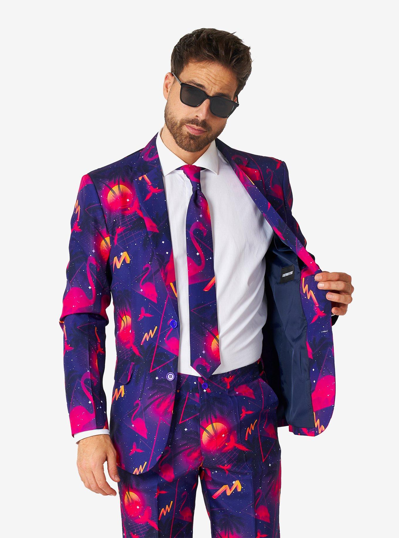 Retro Neon Navy Suit, , hi-res
