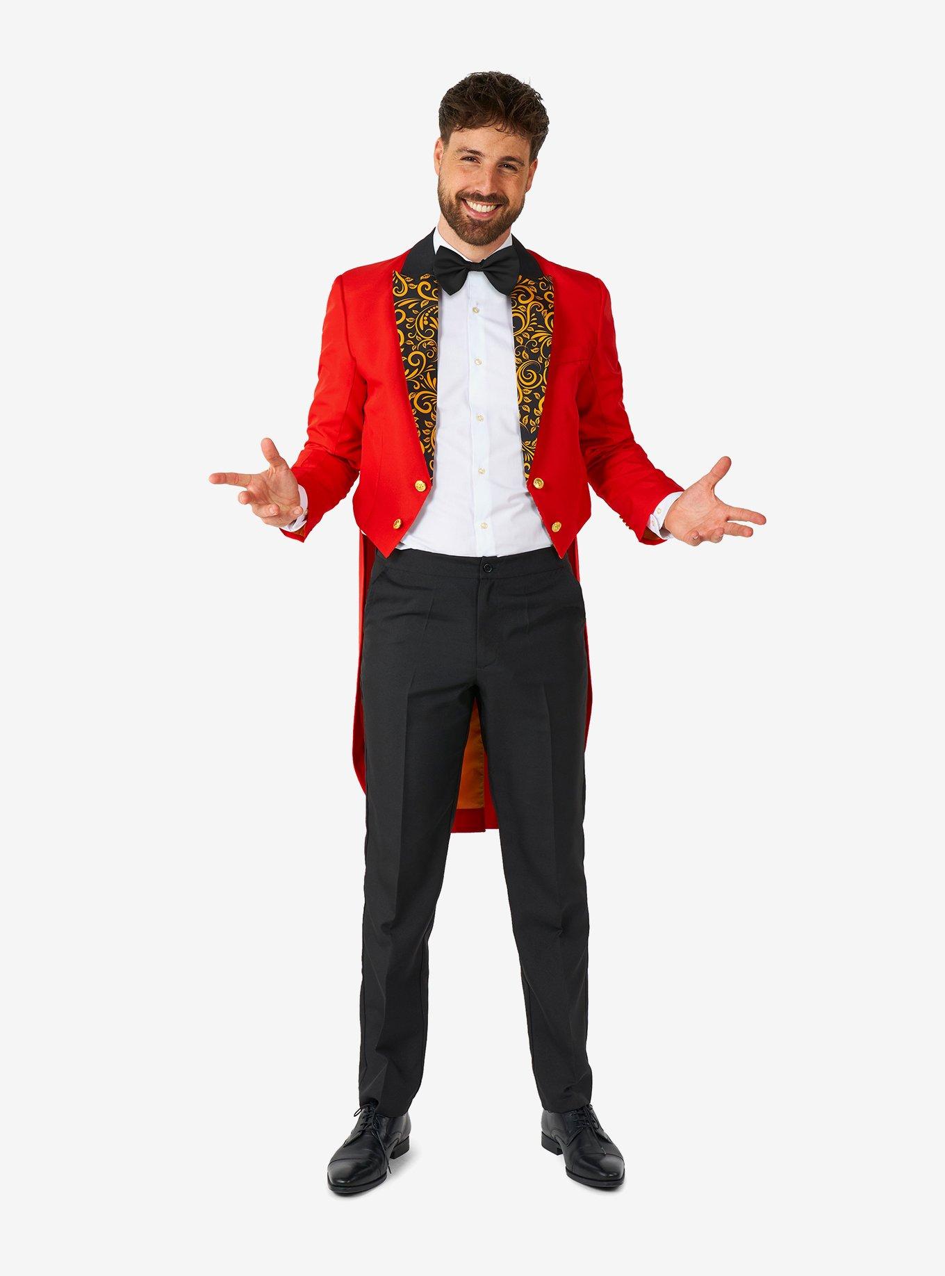 Circus Tailcoat Suit Red Tuxedo Costume