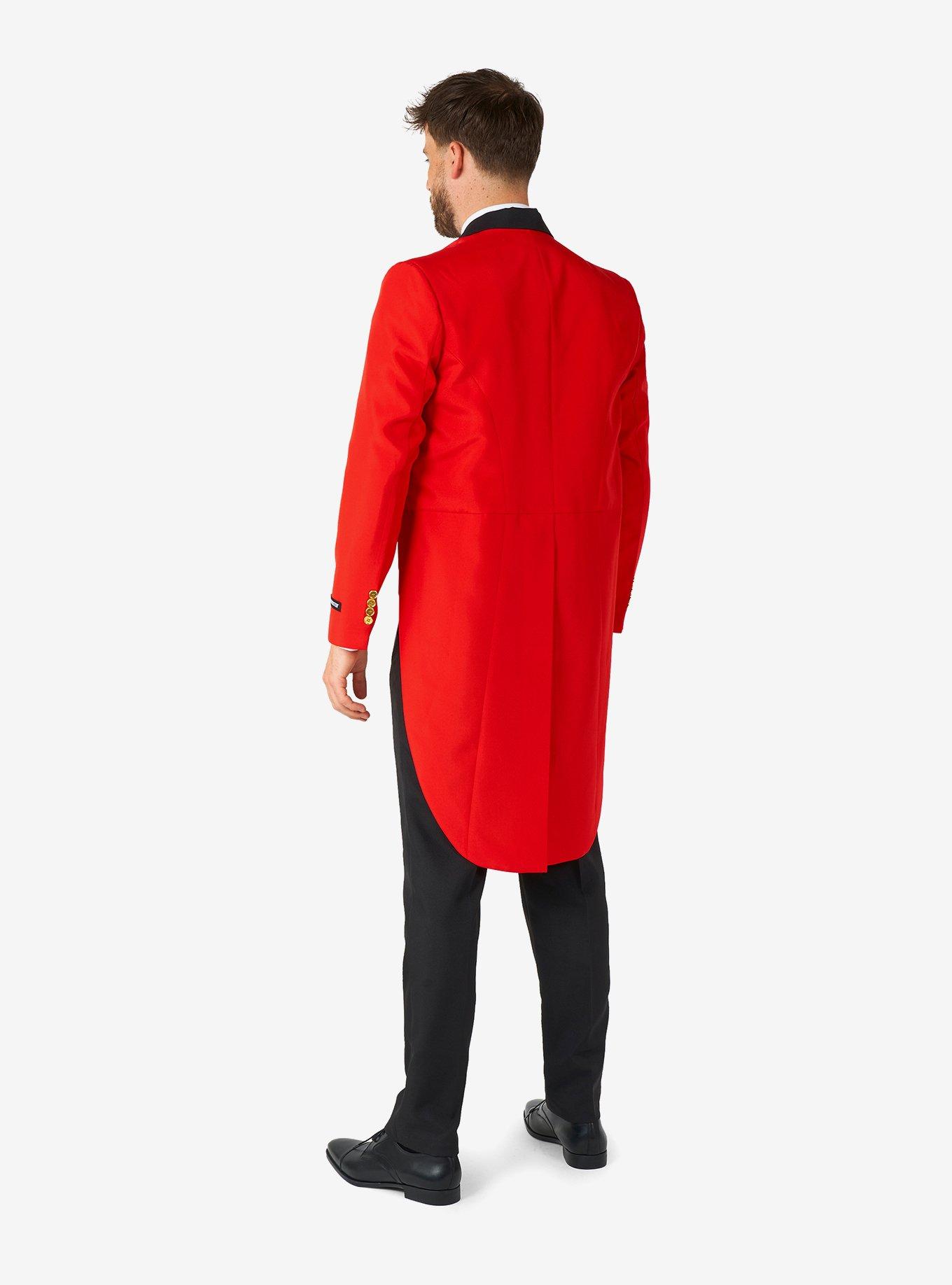 Circus Tailcoat Suit Red Tuxedo Costume, RED, alternate