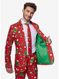 Christmas Trees Stars Red Suit, RED, alternate