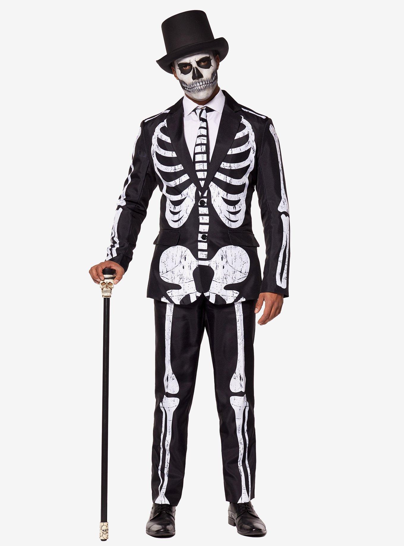 Skeleton Grunge Black Suit, BLACK, alternate