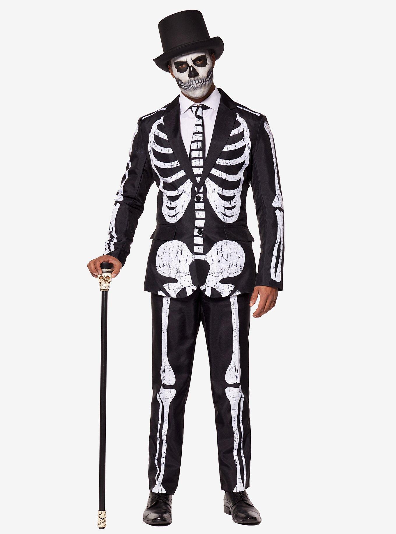 Skeleton Grunge Black Suit, BLACK, alternate