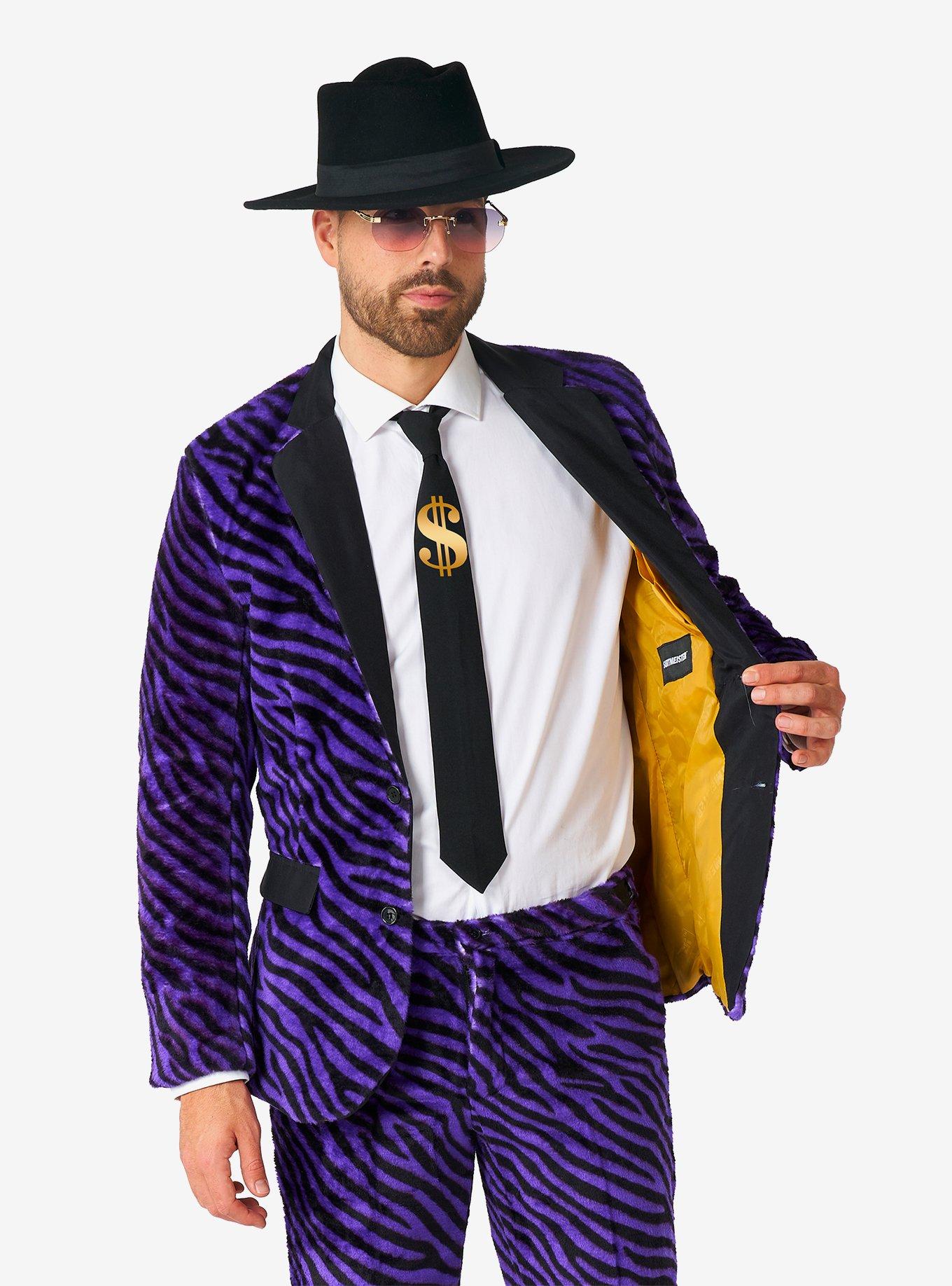 Pimp Faux Fur Purple Suit, PURPLE, alternate
